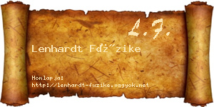 Lenhardt Füzike névjegykártya